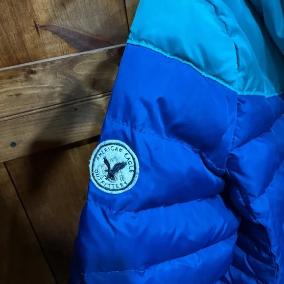 American Eagle Outfitters Navy Jacket with Light Teal Trim - Picture 3 of 4